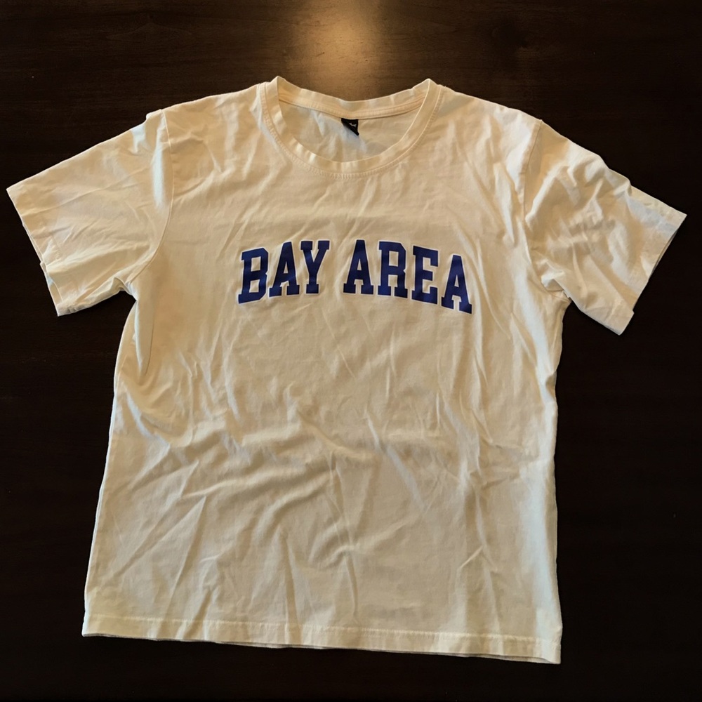 Bay Area pastel yellow and royal blue graphic tee